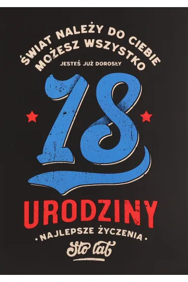 Karnet okazjonalny B6 z kopert� 18 Urodziny PAN DRAGON KB6-2005