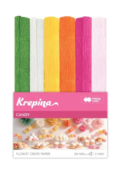 Happy Color Krepina marszczona 25x100cm Candy 6 kolor�w