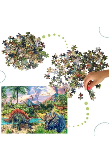 Puzzle 120 el. Dinozaury przy wulkanach Castorland