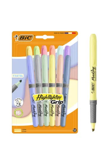 Zakre�lacz Grip Pastel mix 12 szt BIC