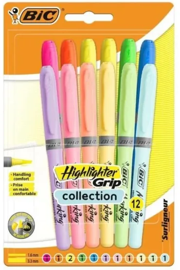 Zakre�lacz Grip Pastel mix 12 szt BIC