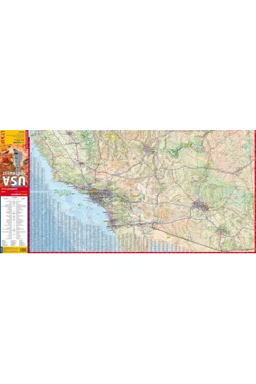 USA Southwest road and tourist map 1:1 350 000 laminat 2025