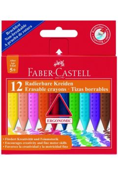 Faber-Castell Kredki trójkątne wymazywalne 12 kolorów