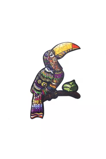 Puzzle drewniane eko 127 el. Tropikalny tukan A3 Maksik