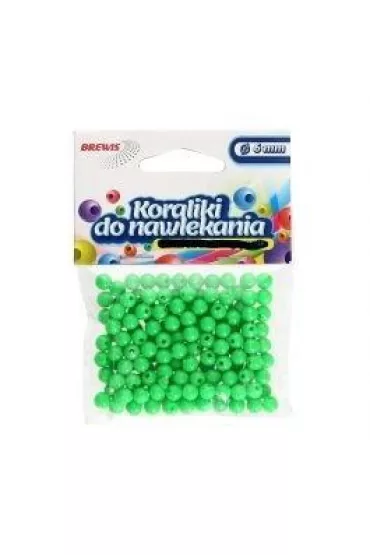 Brewis Koraliki do nawlekania + sznurek zielone 6 mm, 16g