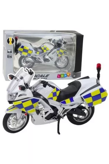 Motocykl policyjny ze �wiat�em i d�wi�kiem 1:12 LeanToys