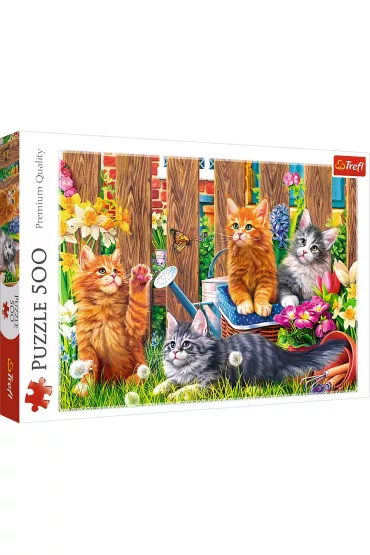 Puzzle 500 el. Kotki w ogrodzie Trefl