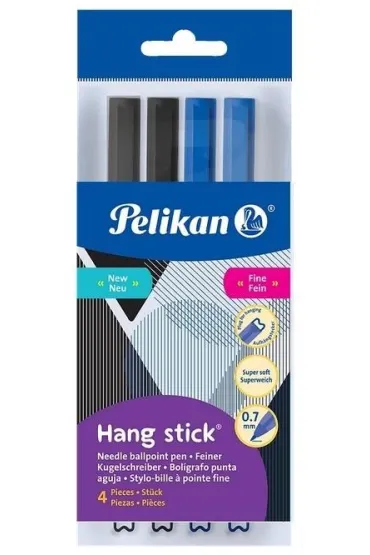 D�ugopis Hang Stick 0,7mm nieb.+czarny PELIKAN 4 szt.