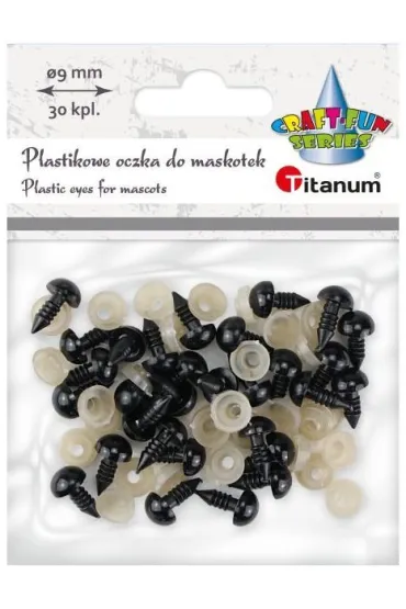 Titanum Oczy do maskotek plastikowe z mocowaniem 9mm 30 szt.