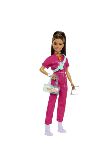 Barbie. Lalka r�owy kombinezon HPL76 Mattel