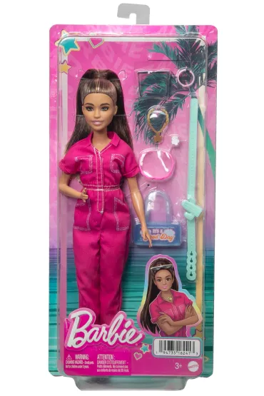Barbie. Lalka r�owy kombinezon HPL76 Mattel