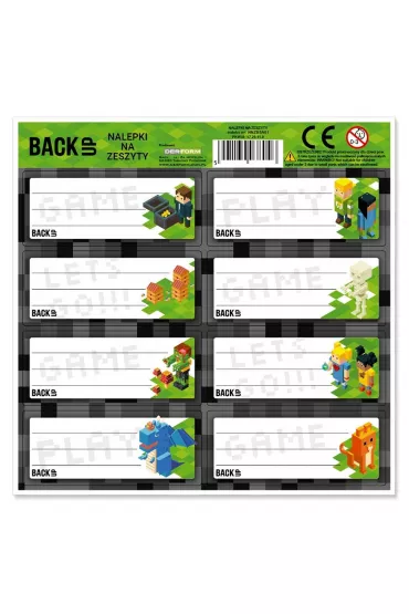 Derform Pakiet nalepek na zeszyty BackUp 5A 61 25 szt.