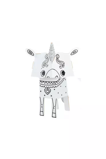 Kolorowanka CubeHead, 3D MINI, "Jednoro�ec"