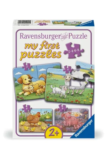Puzzle dla dzieci Rodzina zwierz�t 2+4+6+8 el. Ravensburger