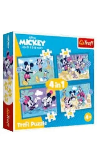 Puzzle 4w1 Zabawne zdarzenia Myszki Miki Trefl