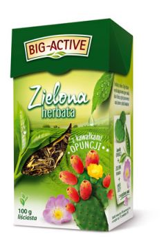 Big-Active Herbata zielona liciasta z kawakami opuncji 100 g