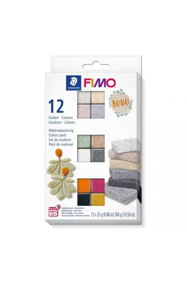 Zestaw Fimo Effect Boho 12 kostek 25g Staedtler