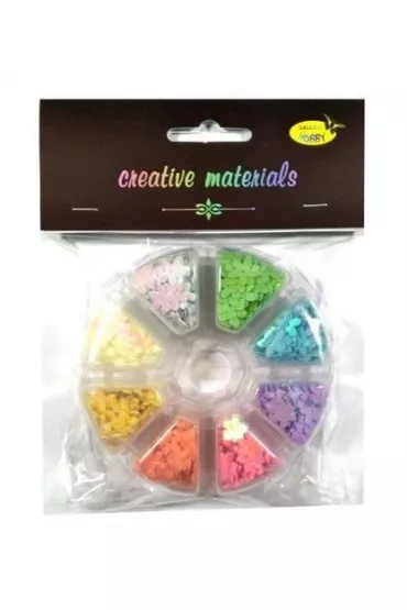 Galeria Hobby Cekiny kwiatki 8 kolor�w, 6mm, 40g