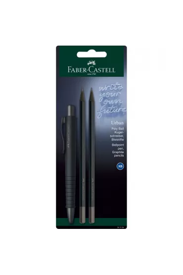 Faber-Castell D�ugopis Poly Ball Urban all black + 2 o��wki