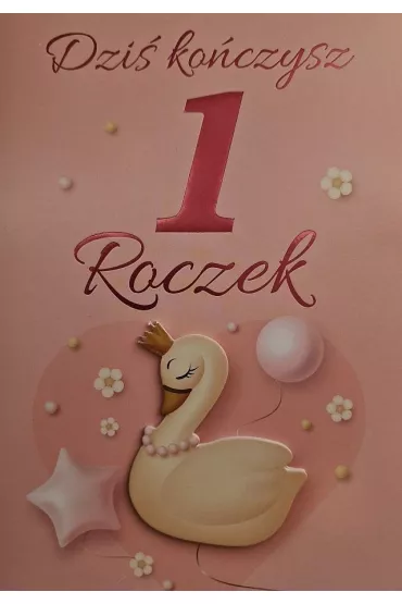 Yeku Karnet Urodziny Roczek dziewczynka