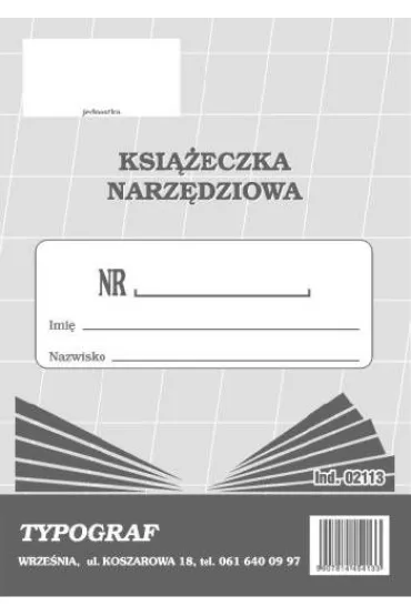 Druki offsetowe Typograf ksi��eczka narz�dziowa A6 02113