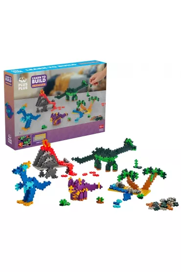 Plus Plus. Klock. i Naucz si� budowa�. Dinozaury 600 element�w