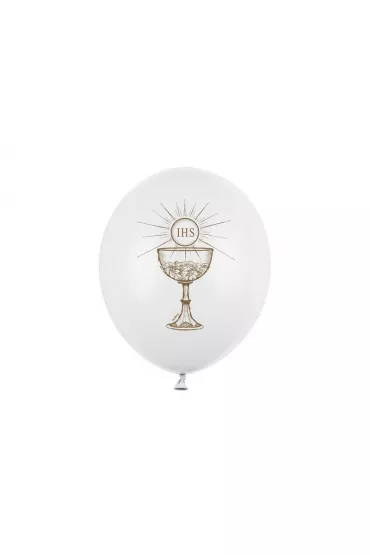 PartyDeco Balony IHS Pastel Pure White 30cm 6 szt.