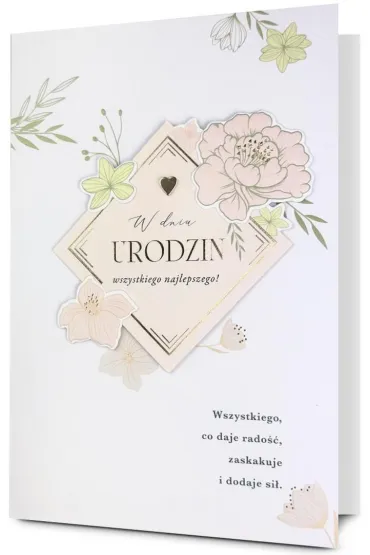 Karnet okazjonalny B6 z kopert� Urodziny kwiaty PAN DRAGON HM200-3557