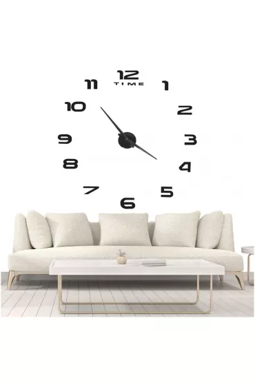 Zegar �cienny naklejany DIY du�y regulowany 80-120cm czarny 12 cyfr