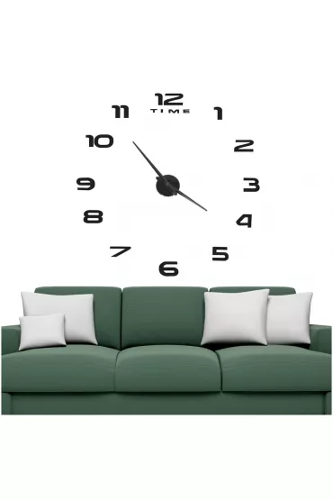 Zegar �cienny naklejany DIY du�y regulowany 80-120cm czarny 12 cyfr