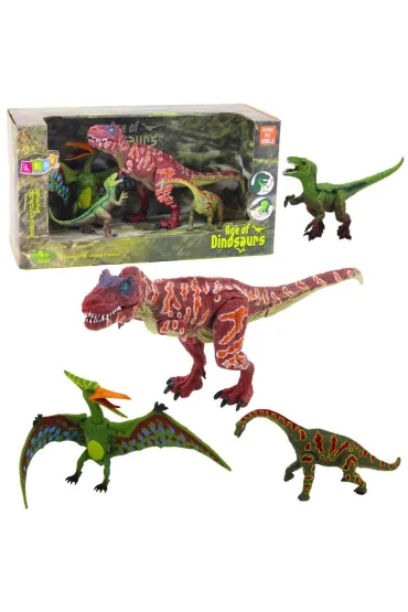 Zestaw figurek Dinozaury ruchome nogi paszcze 4 szt