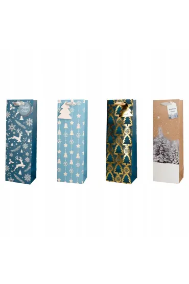 incood. Torba prezentowa na butelk�12x36 �wi�teczna mix