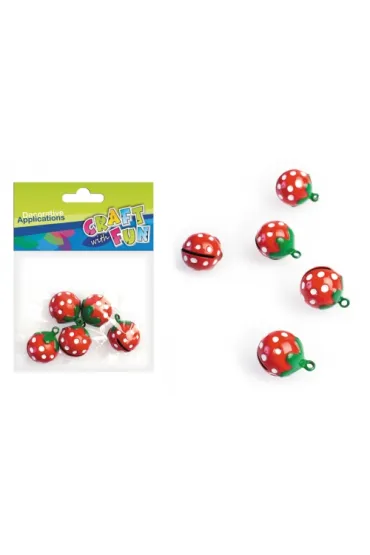 Aplikacje dekoracyjne dzwoneczki truskawki Craft with Fun