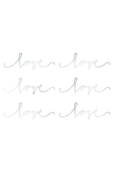 PartyDeco Dekoracje love srebrne 6x20 cm