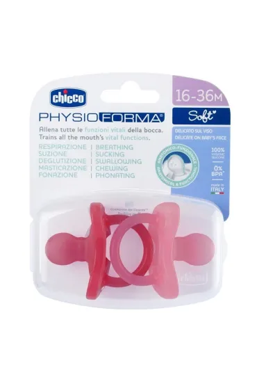 Chicco Smoczek uspokajaj�cy Soft r�owy 16-36m 2 szt.