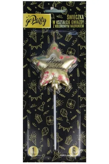 GoParty �wieczka w kszta�cie gwiazdy Happy Birthday