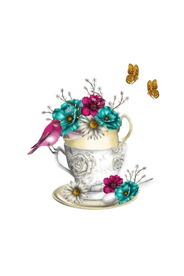 Clear Creations Karnet Swarovski kwadrat. Kwiaty w fili�ance