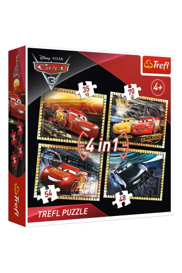 Puzzle 4w1 Gotowi do wy�cigu Trefl