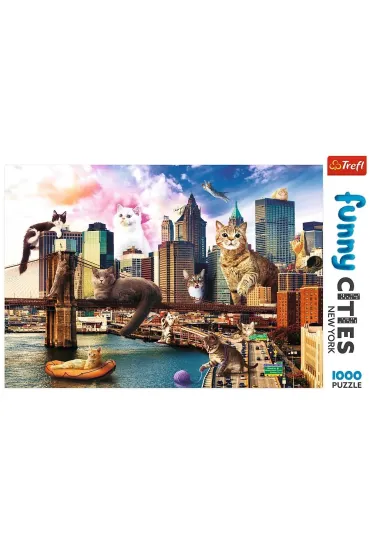 Puzzle 1000 el. Funny Cities. Koty w Nowym Jorku Trefl