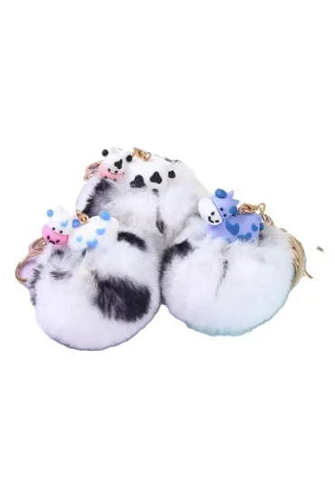 Brelok z pomponem Kr�wka mix HAPPY COLOR