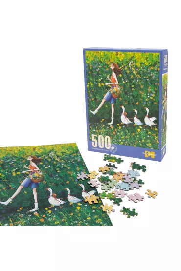 Puzzle 500 el. dziewczyna z g�skami Askato