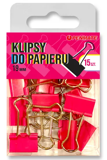 Penmate Klipsy do papieru r�owe 19 mm