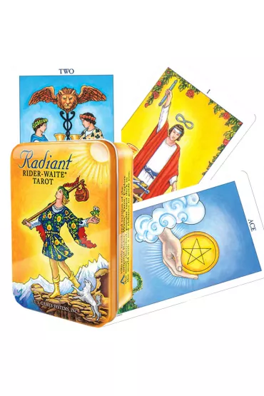 Radiant Raider Waite Tarot, karty w metalowym pude�ku