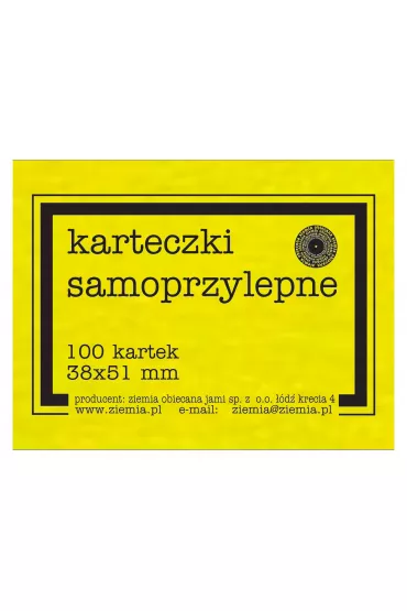 Ziemia Obiecana Karteczki samoprzylepne fluo ��te 38x51 mm