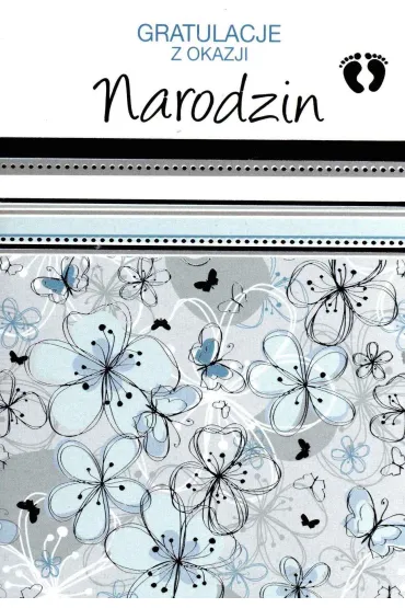 Kukartka Karnet B6 Narodziny (niebieskie) PP-1637