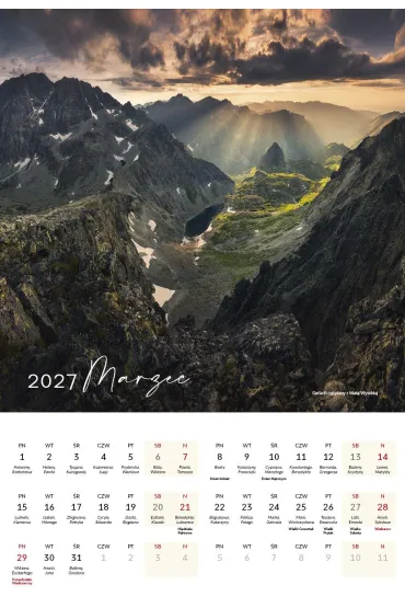 Kalendarz 2027 Tatry wieloplanszowy - Karol Nienartowicz