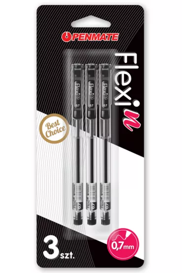 Penmate D�ugopis Flexi N czarny 3 szt.