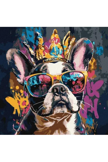 Ideyka Malowanie po numerach - Jasny buldog 40x40cm