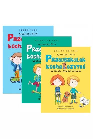 Pakiet Przedszkolak kocha czyta�: Elementarz, Zeszyt �wicze�. Czytanie sekwencyjne, Zeszyt �wicze�. Czytanie symultaniczne - Agnieszka Bala