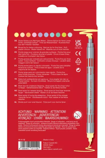 Faber-Castell Flamastry dwustronne pastel 10 szt.